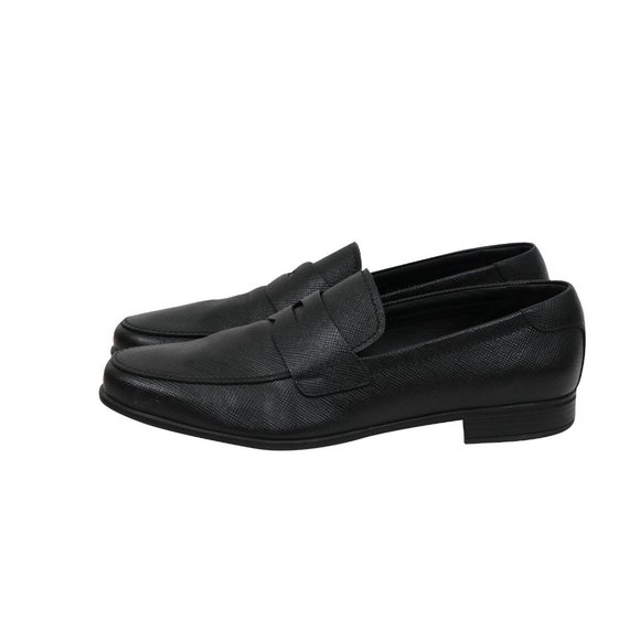 Prada Mens Penny Loafers US 11.5 UK 10.5 Black Saffiano Leather Slip On Casual main image 4